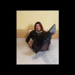 Winter In The Garden - Dress With Black Boots And Tights