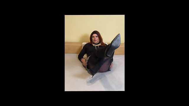 Winter In The Garden - Dress With Black Boots And Tights